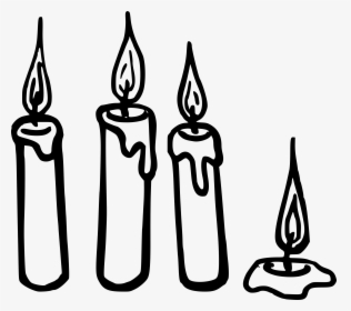 Transparent Candle Clip Art - Candles Png Black And White, Png Download, Transparent PNG