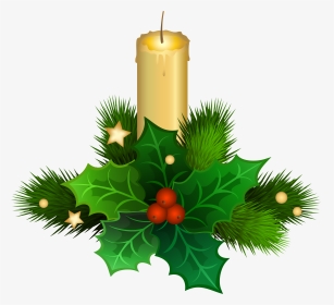Transparent Holly Clip Art - Christmas Candles Stock Vector, HD Png Download, Transparent PNG