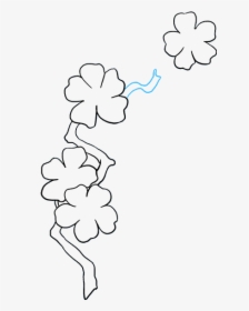 How To Draw Cherry Blossoms - Line Art, HD Png Download, Transparent PNG
