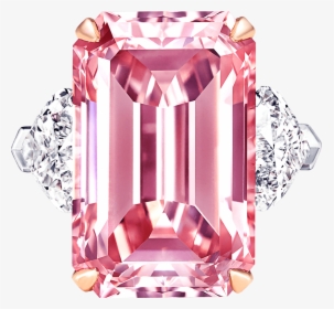 16.88 Carat Emerald Cut Fancy Intense Pink Diamond, HD Png Download, Transparent PNG