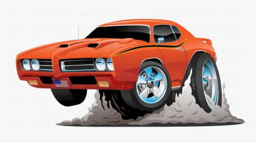 Transparent Classic Cars Png - Cartoon Hot Rod Muscle Car, Png Download, Transparent PNG