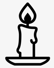 Transparent Candles Clipart - Clip Art Black And White Candle, HD Png Download, Transparent PNG