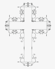 Free Clipart Of A Cross Swirl Design - Pretty White Cross Png, Transparent Png, Transparent PNG
