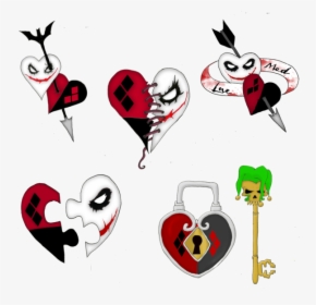 Mad Love Tattoo Design - Small Harley Quinn And Joker Tattoos, HD Png Download, Transparent PNG
