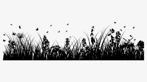 Grass Silhouette Png - Grass And Flowers Silhouette, Transparent Png, Transparent PNG