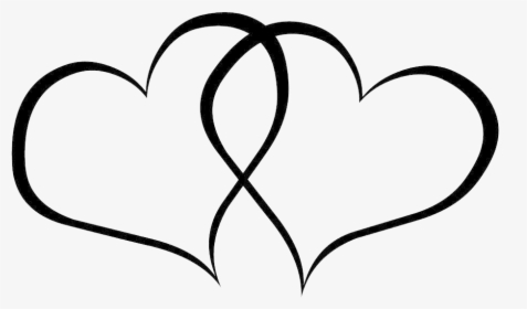 Wedding Heart Png Clipart - Hearts Black And White Clipart, Transparent Png, Transparent PNG