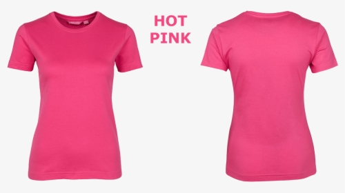 Transparent Blank Black T Shirt Png - Ladies T Shirts Hot Pink, Png Download, Transparent PNG