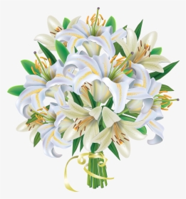 Clipart Fall Bouquet - Lily Flower Bouquet White, HD Png Download, Transparent PNG