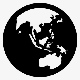 Black And White Globe Asia, HD Png Download, Transparent PNG