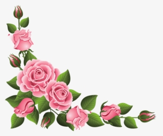 Rose Cliparts Transparent Decorative - Pink Rose Border Png, Png Download, Transparent PNG