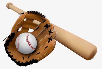 Baseball Glove And Bat - Baseball Ball And Bat, HD Png Download, Transparent PNG