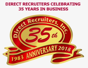 Direct Recruiters 35th Anniversary Transparent Words - Emblem, HD Png Download, Transparent PNG