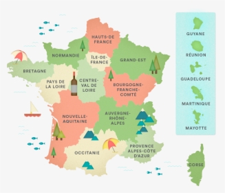 Maisons De France Map - France Map In Red, HD Png Download, Transparent PNG