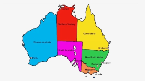 Australia Map With Names, HD Png Download, Transparent PNG