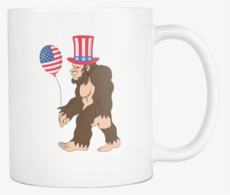 Bigfoot Sasquatch Baloon American Flag - Cartoon, HD Png Download, Transparent PNG