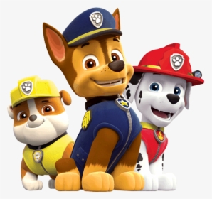 Paw Patrol Chase, Rubble And Marshall - Paw Patrol Chase Marshall Rubble, HD Png Download, Transparent PNG