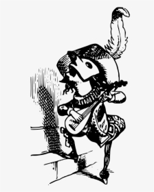 A Masqued Bard Playing Music - Bard Black And White, HD Png Download, Transparent PNG