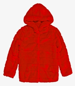 Goldie Ii Red Hooded Faux Fur Jacket - Hoodie, HD Png Download, Transparent PNG