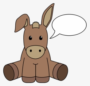 Donkey With Speech Bubble Vector Image - Cartoon Animals With A Thought Bubble, HD Png Download, Transparent PNG