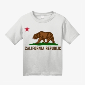 Youth White California State Flag - Grizzly Bear In California, HD Png Download, Transparent PNG