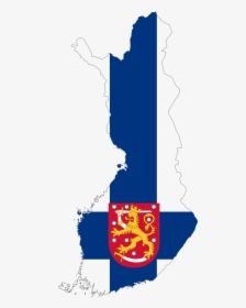 Finland Map Flag With Stroke And Coat Of Arms - Map Of Finland Png, Transparent Png, Transparent PNG