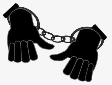 Silhouette,thumb,glove - Hands In Hand Cuffs Silhouette Png, Transparent Png, Transparent PNG