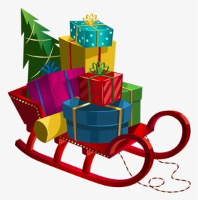 Christmas Sleigh With Gifts Png Clip-art Image - Christmas Gifts Clipart, Transparent Png, Transparent PNG