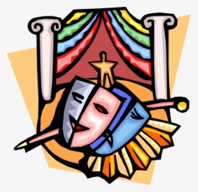 Vector Illustration Of Theatre Or Theater Theatrical - Maschere Teatro Clip Art, HD Png Download, Transparent PNG