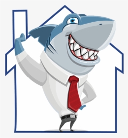Happy Fathers Day Daddy Shark , Png Download - Business Shark Cartoon, Transparent Png, Transparent PNG