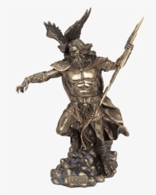 Bronze Zeus With Thunderbolt Statue - God Of Weapons Greek, HD Png Download, Transparent PNG