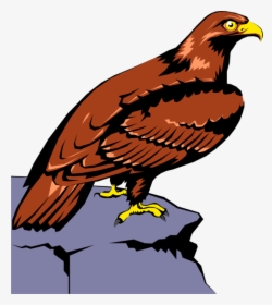 Vector Illustration Of Bird Of Prey Raptor Eagle Perched - Aquila Clipart, HD Png Download, Transparent PNG