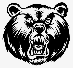 The Face Of An Angry Bear - Black Bear Drawing Mascot, HD Png Download, Transparent PNG