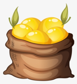 4 Lemon, Clip Art And Food Clipart - Bag Of Apples Cartoon, HD Png Download, Transparent PNG