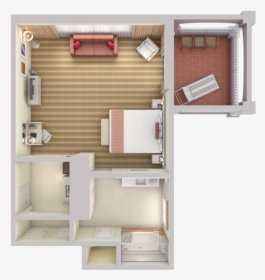 Living Room With Sea Views, Definition Type, Png V - 3d Floor Plan Bedroom, Transparent Png, Transparent PNG