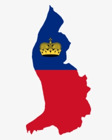 Liechtenstein Map With Flag, HD Png Download, Transparent PNG