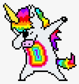 Dabbing Unicorn By Kawaii-goth8104 - Dabbing Unicorn Pixel Art Grid, HD Png Download, Transparent PNG