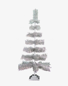 Silver Tinsel Christmas Tree - Silver Christmas Tree Png, Transparent Png, Transparent PNG