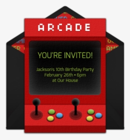 Free Arcade Birthday Invitation, HD Png Download, Transparent PNG