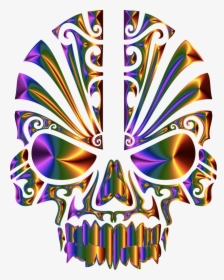 Evil Skull Art Amp Wall Décor Zazzle - Skull Maori Tattoo, HD Png Download, Transparent PNG