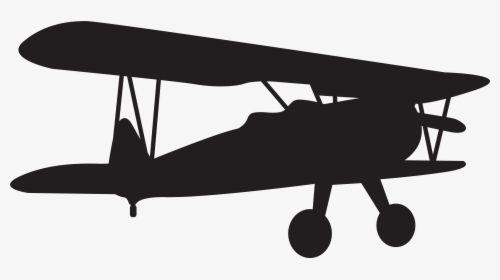 Clip Art Airplane Aircraft Silhouette Portable Network - Biplane Silhouette Png, Transparent Png, Transparent PNG