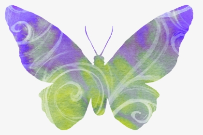 Green And Purple Butterfly Clipart, HD Png Download, Transparent PNG