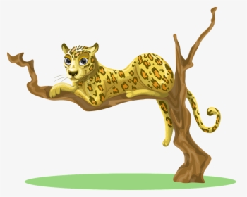 Cheetah In Tree Cartoon, HD Png Download, Transparent PNG
