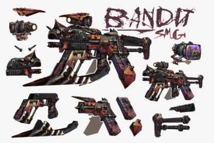 Sandbox Banditsmgv2breakdown - Borderlands 2 Concept Art, HD Png Download, Transparent PNG