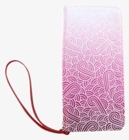 Ombre Pink And White Swirls Doodles Women S Clutch - Pattern, HD Png Download, Transparent PNG
