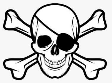 Jolly Roger Png Hd - Pirate Skull And Cross Bones, Transparent Png, Transparent PNG