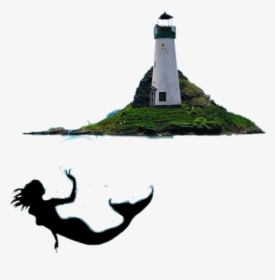 #sirena #lighthouse #sea - Silhouette Mermaid Tail Png, Transparent Png, Transparent PNG