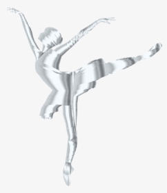 Silver Graceful Ballerina Silhouette No Background - White Dance Silhouette Png, Transparent Png, Transparent PNG