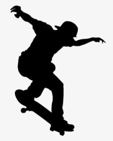 Skater Png Transparent Image - Silhouette Skateboarder Png, Png Download, Transparent PNG