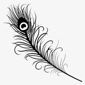 Feather Tattoo Peafowl Drawing Clip Art - Outline Peacock Feather Png, Transparent Png, Transparent PNG