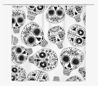 Freehand Sugar Skull Shower Curtain - Illustration, HD Png Download, Transparent PNG